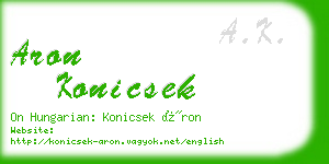 aron konicsek business card